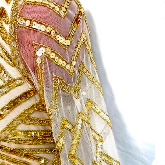 Gianni Bini Champagne Sequined Dress - Picture 6 of 13